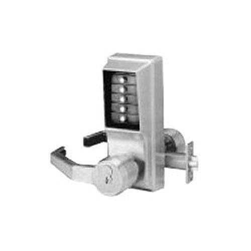 Kaba LL1021B-26D-41 Cylindrical Push Button Lock Lever Bic Ko Lh Us26D, Satin Chrome